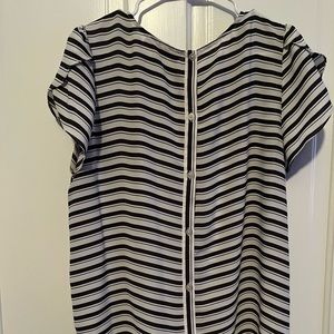 Striped black/white silk shirt